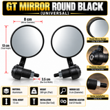 GT Mirror Round Black (Universal)