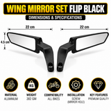 Wing Mirror Set Flip Black