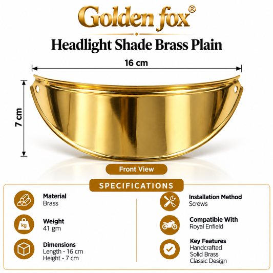 Headlight Shade Brass Plain