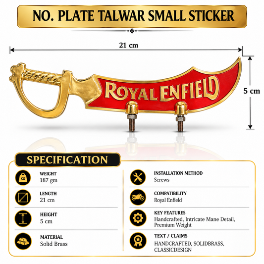 NO. Plate Talwar Small Red Sticker