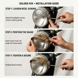 Headlight Shade Brass Painted