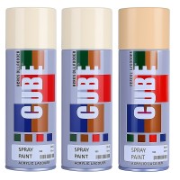 2 cream white 1 copper spray paint