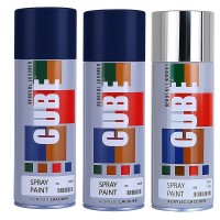 2 dark blue 1 bright chrome spray paint