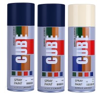 2 dark blue 1 cream white spray paint