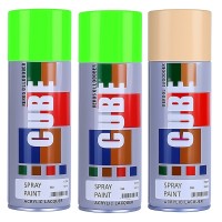2 fluroscent green and 1 copper spray paint