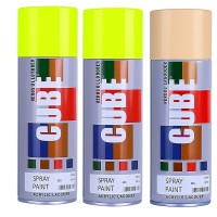 2 fluroscent yellow and 1 copper spray paint