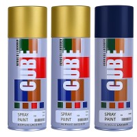 2 gold and dark blue spray paint
