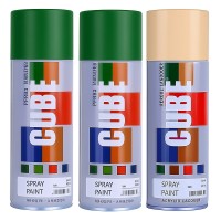 2 green and 1 copper spray paint