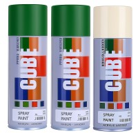 2 green and 1 cream white  spray paint