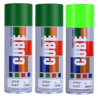2 green and 1 fluroscent green spray paint