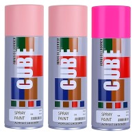 2 light pink 1 fluroscent pink spray paint