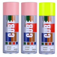 2 light pink 1 fluroscent yellow  spray paint