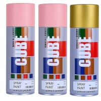 2 light pink 1 gold spray paint