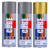 2 medium grey and 1gold spray paint