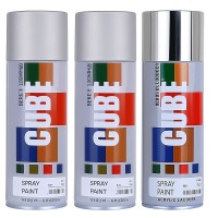 2 silver 1 bright chrome  spray paint