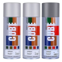 2 silver 1 medium grey spray paint