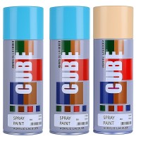 2 sky blue 1 copper spray paint
