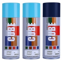 2 sky blue 1 dark blue spray paint