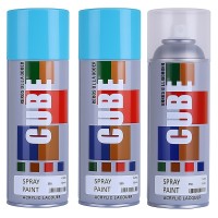 2 sky blue 1 lacquer spray paint