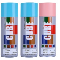 2 sky blue 1 light pink spray paint