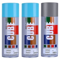 2 sky blue 1 medium grey spray paint