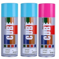2 sky blue 1 pink spray paint