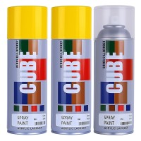 2 Yellow and 1lacquer spray paint