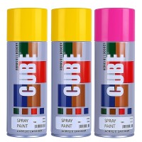 2 Yellow and pink spray paint