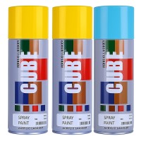 2 Yellow and sky blue spray paint
