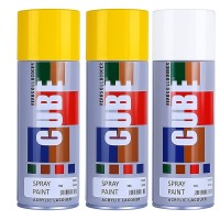 2 yellow and white spray paint