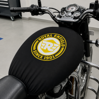 Royal Enfield Logo Tank Cover – Premium Black Bike Tank Protector