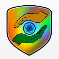 Protecting India Holographic Shield Sticker