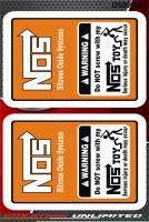 NOS Nitrous Oxide Warning Sticker Decals