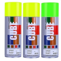 2 fluroscent yellow and 1 fluroscent green spray paint