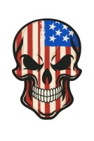 American Skull Flag Sticker
