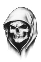 Grim Reaper Skull Sticker (Hooded Design)