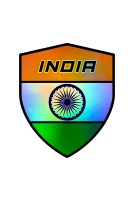 Holographic India Flag Shield Sticker