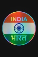 Holographic India Flag Round Sticker
