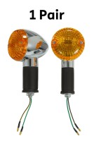 Yellow Glass Turn Signal Side Indicator Lights Front Rear Blinkers Lamp for Bikes & Motorcycle