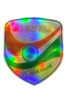 Mera Bharat Mahan Tricolor Shield Sticker