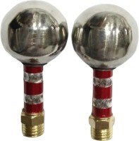 Universal Heavy Mirror Nut Pair (Red & Chrome Finish) (H)