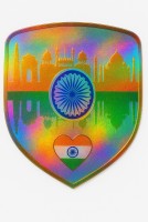 Holographic India Pride Shield sticker