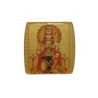 Golden Hanuman Ji Photo Frame for Car Dashboard